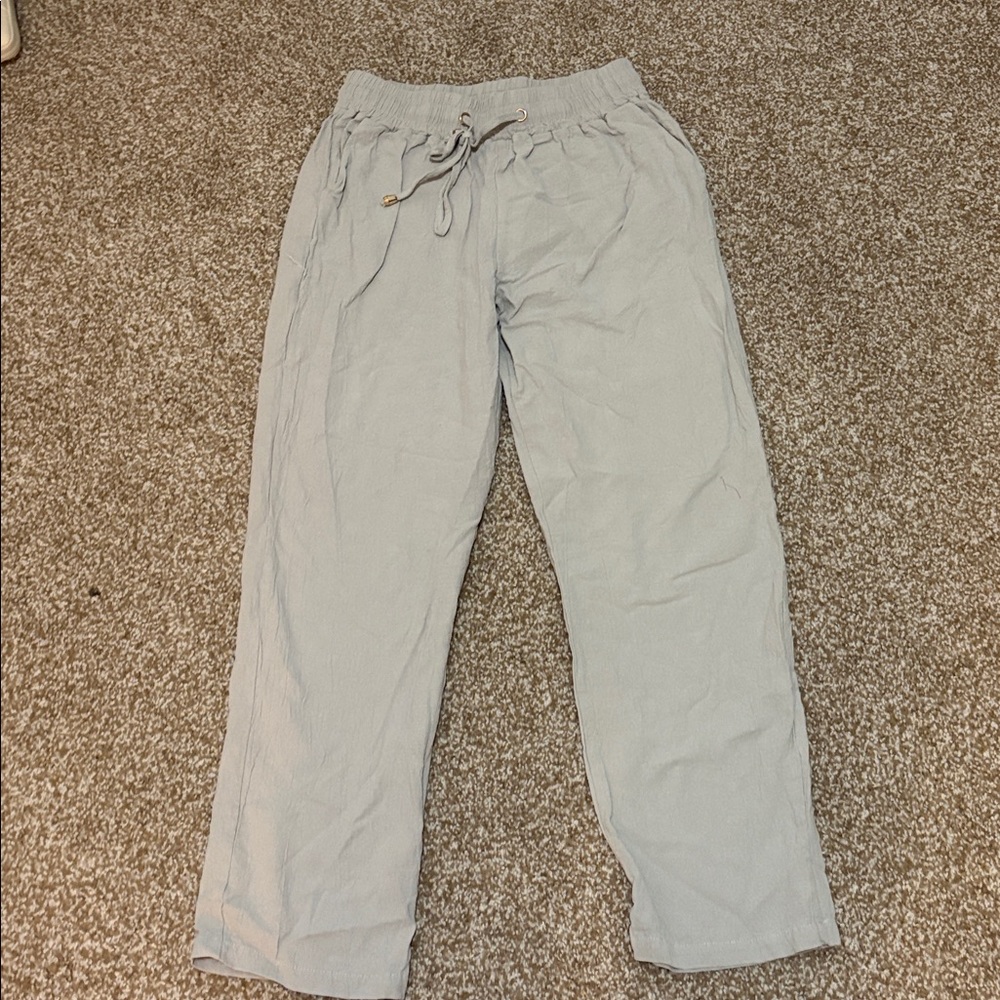 SHEIN Light Gray Wide Leg Pants